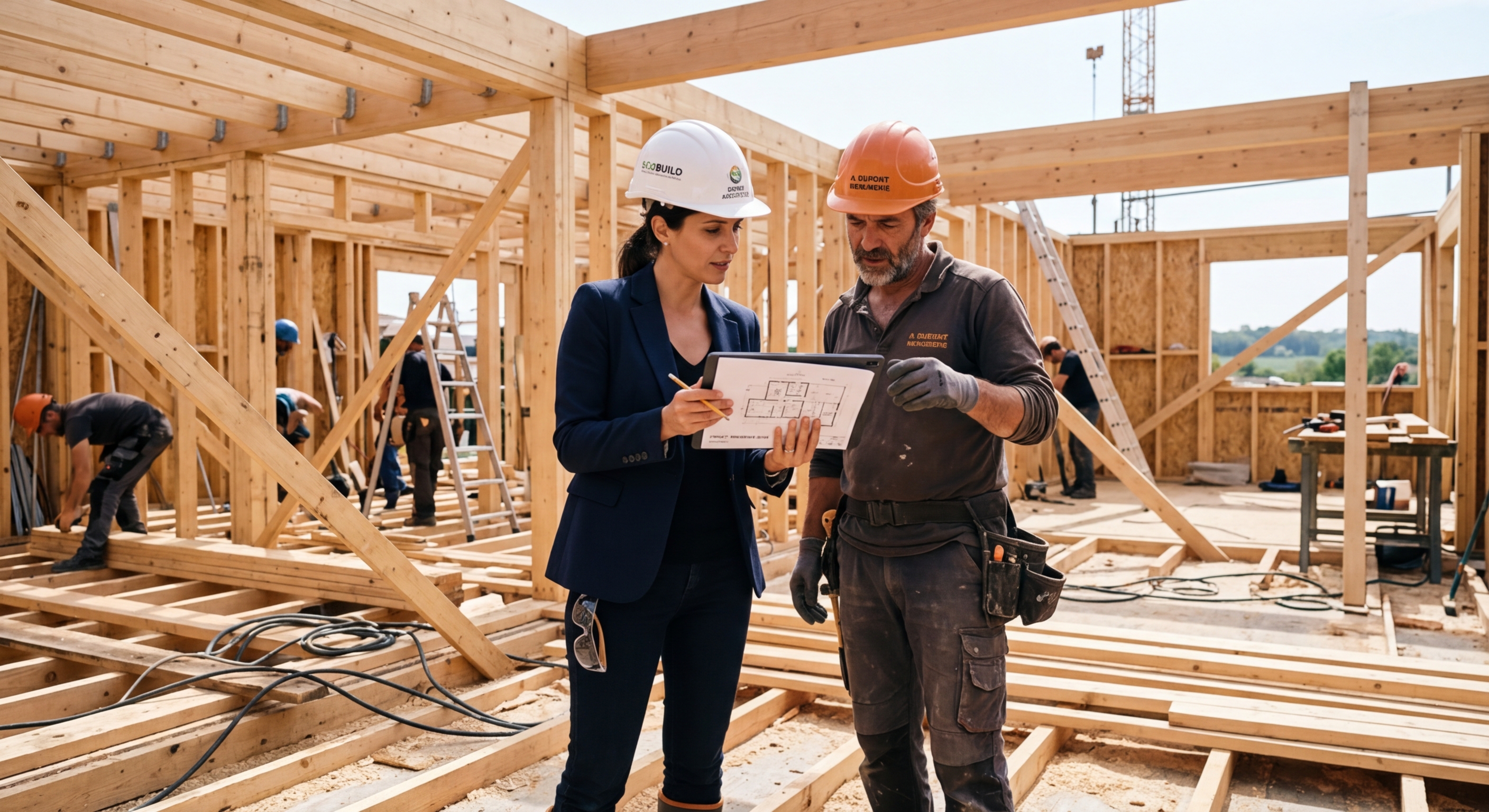 Architecte supervisant un chantier